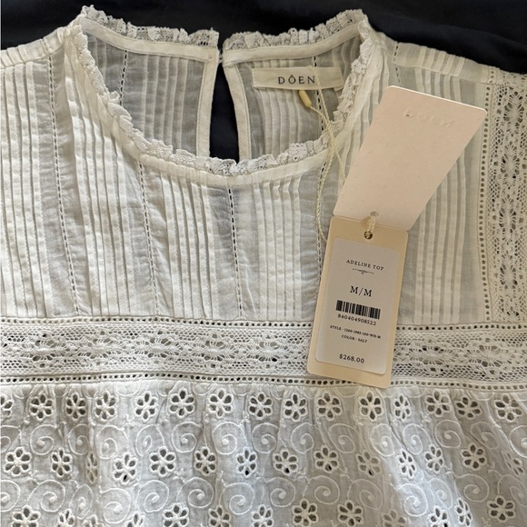 BRAND NEW, NEVER WORN - Doen Cream Lace Blouse - Picture 3 of 4